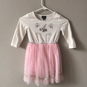 Lilt unicorn dress. Girls size 6. Glittery writing at the bottom.